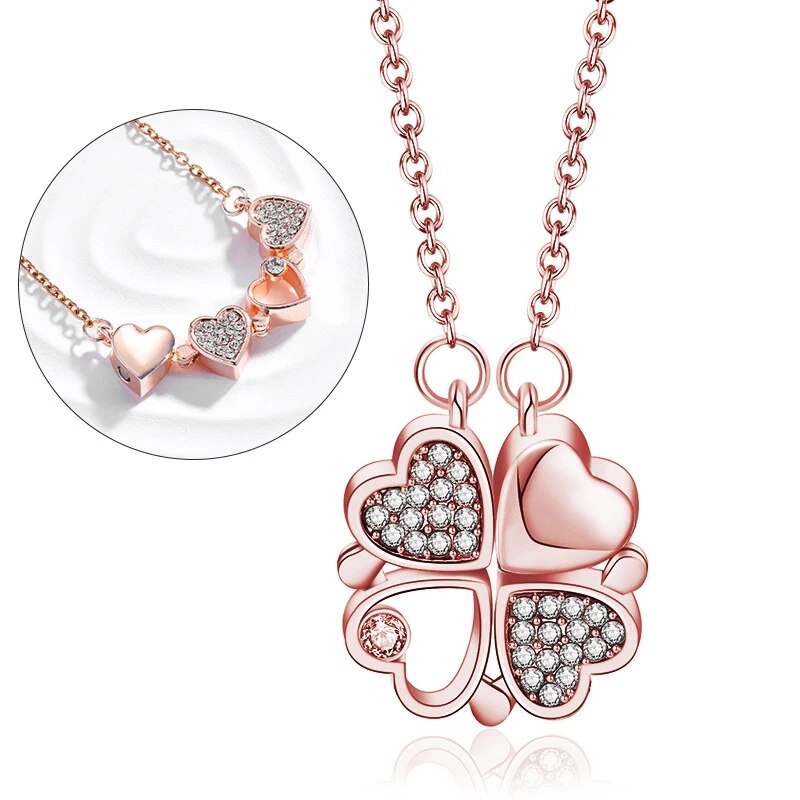 Collar de amor de Crystal Heart Blossom Heart