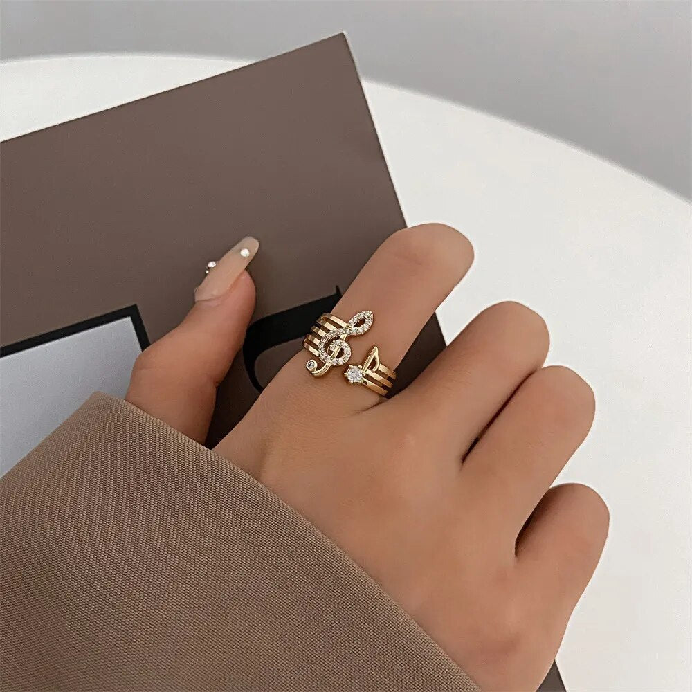 Melodic Allure Music Note Ring