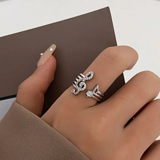Melodic Allure Music Note Ring