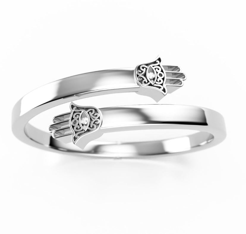 Exclusive Mens Hamsa Evil Eye Hugger Bracelet