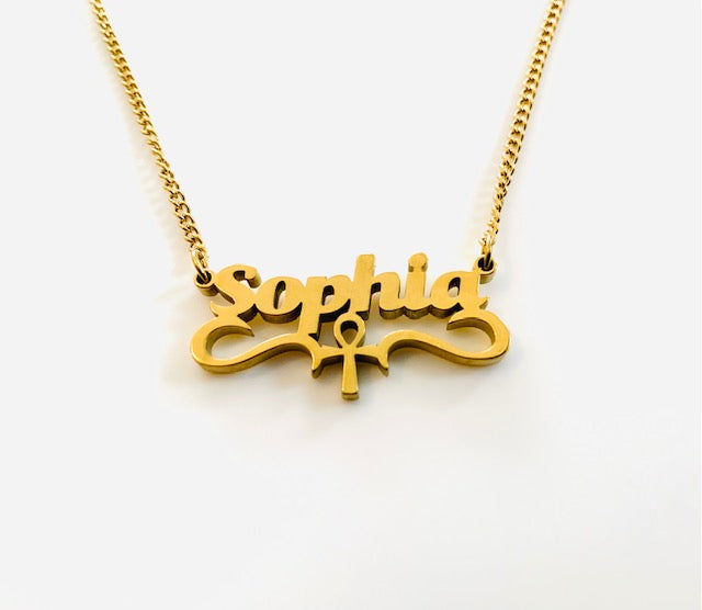 Exklusiver personalisierter Name Ankh Halskette