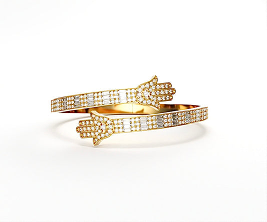 Herren Hamsa Evil Eye Eced Baguette Umarmarmband