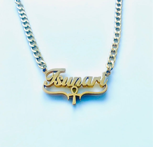 Exclusive Personalised Name Ankh Necklace