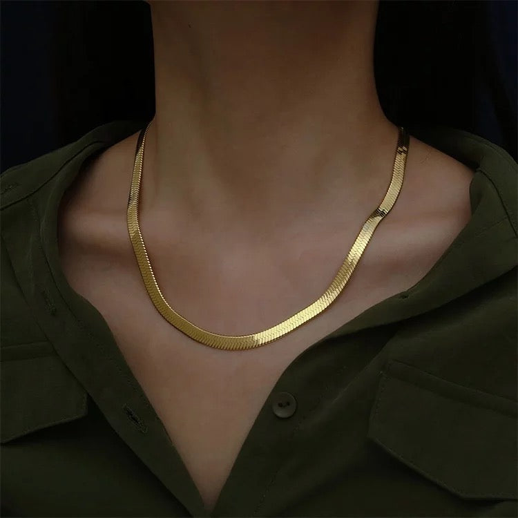 Herringbone Snake Chain 4MM Gold