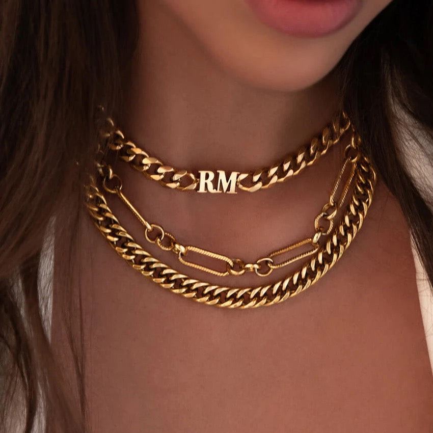Miami Cuban Initials Necklace