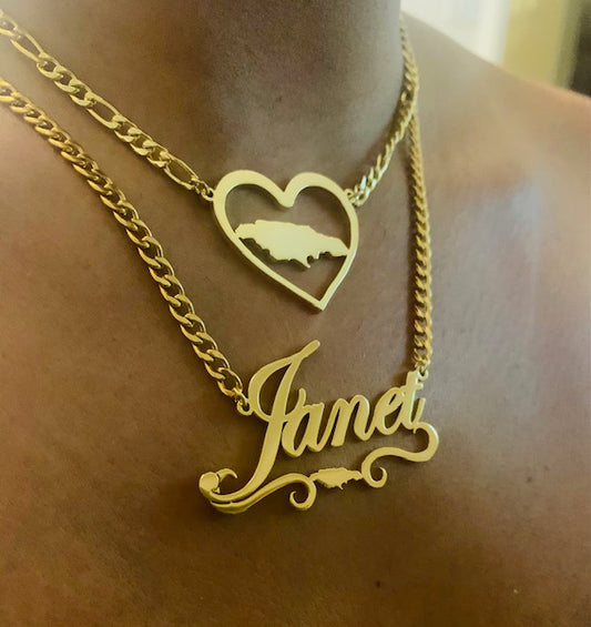 Exklusive Jamaica Map Halskette Kombination.