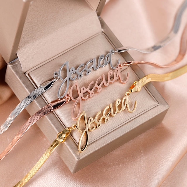 Fischgrätenkettenname Halskette