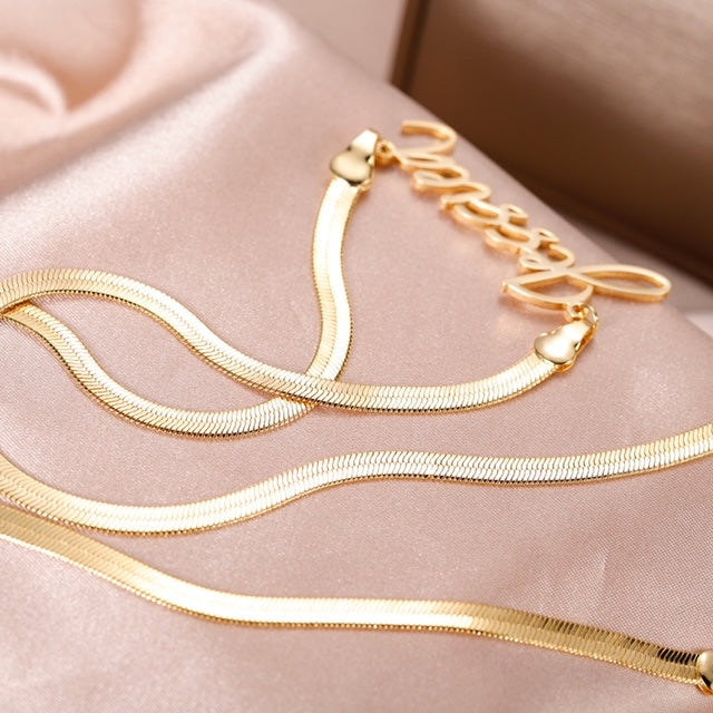 Fischgrätenkettenname Halskette