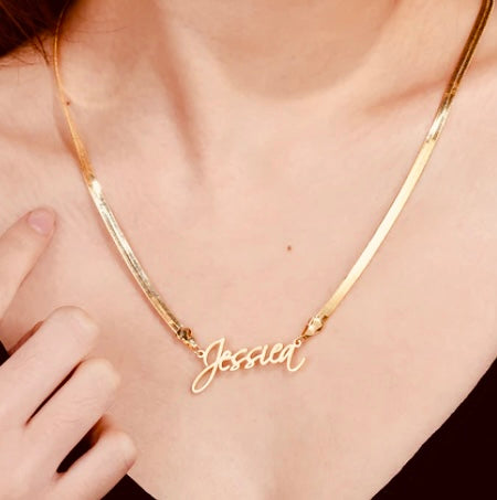 Fischgrätenkettenname Halskette