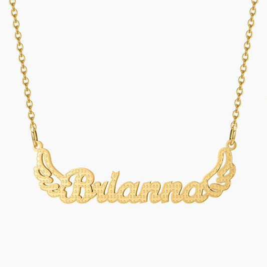 Angel Wings Name Necklace