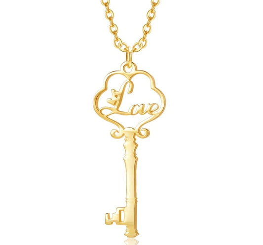 Name Key Necklace