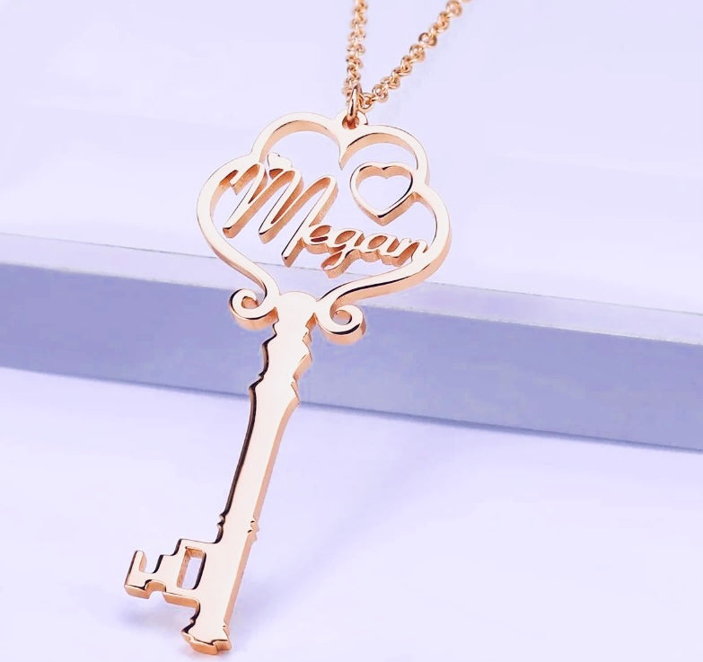 Name Key Necklace