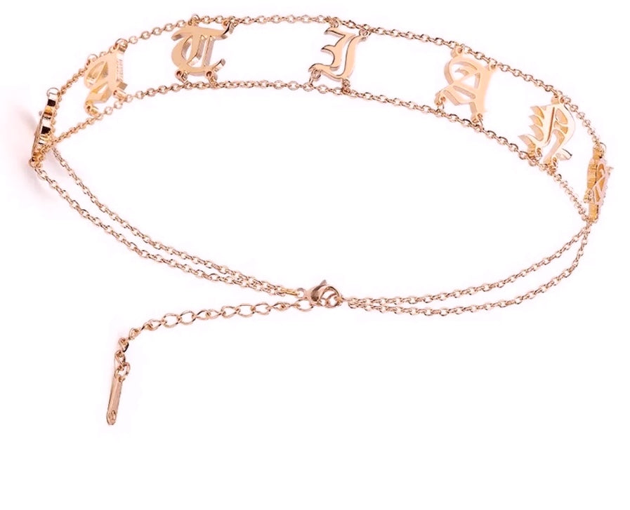 Old English Name Choker Necklace