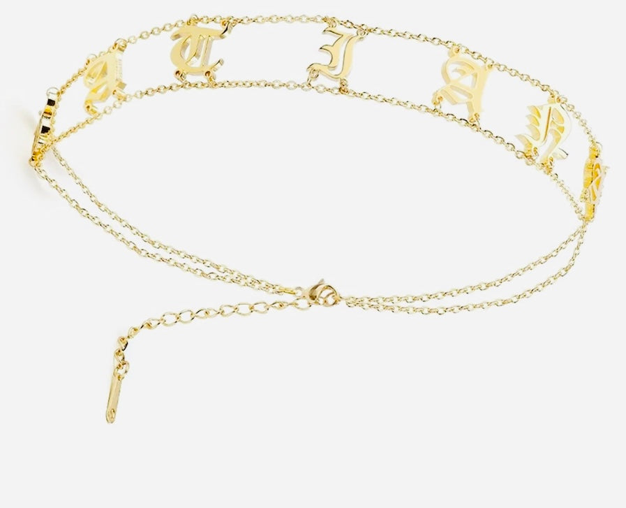 Old English Name Choker Necklace