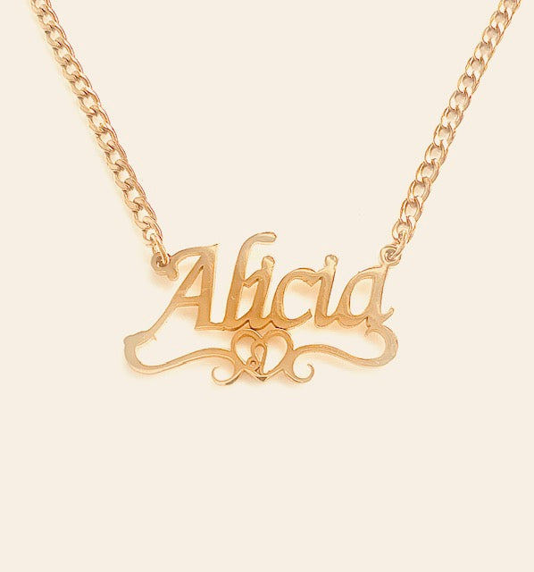 Lion exclusif♌Collier de nom de cœur.