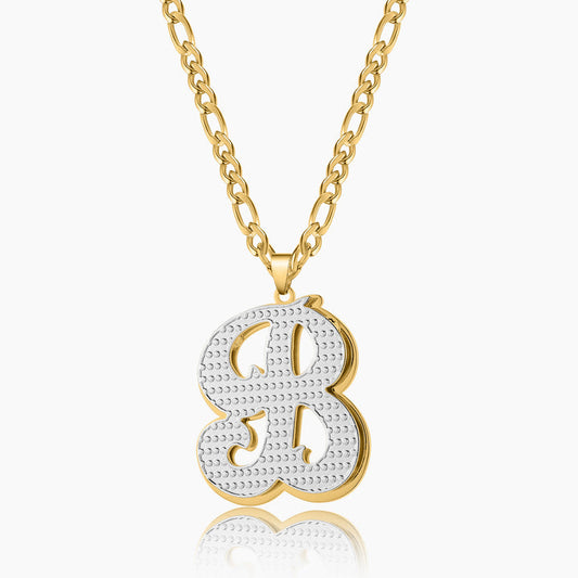 Double Plated Initial Necklace W/ Figaro Chain