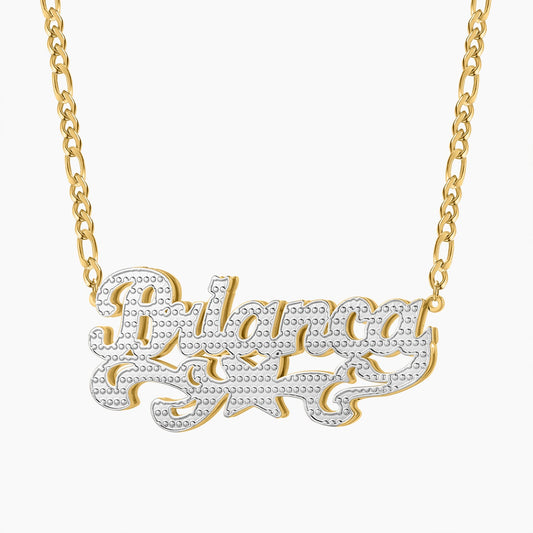 Custom Double Plated Butterfly Name Necklace