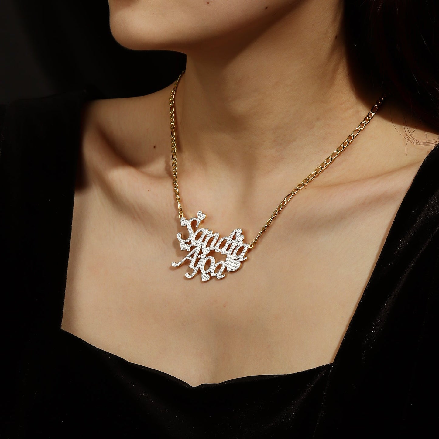 Heart Two Names Necklace