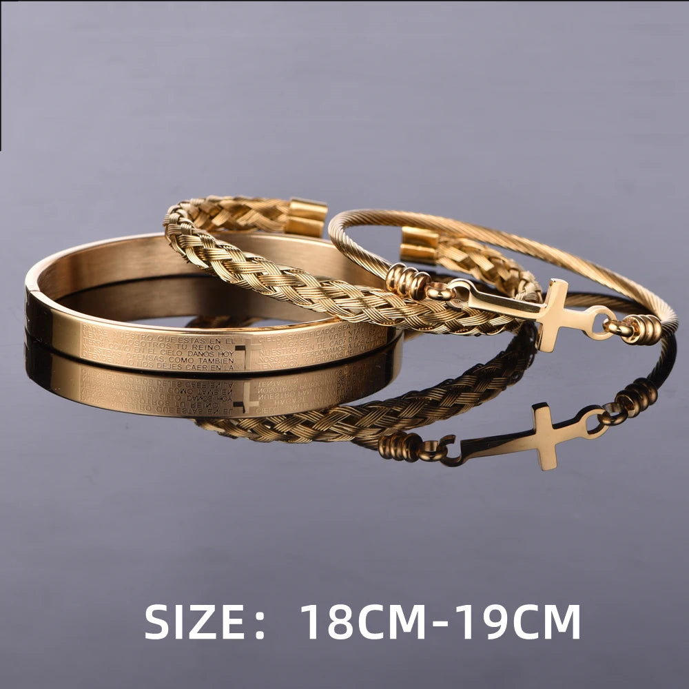Pulseras cruzadas de acero regal para hombres