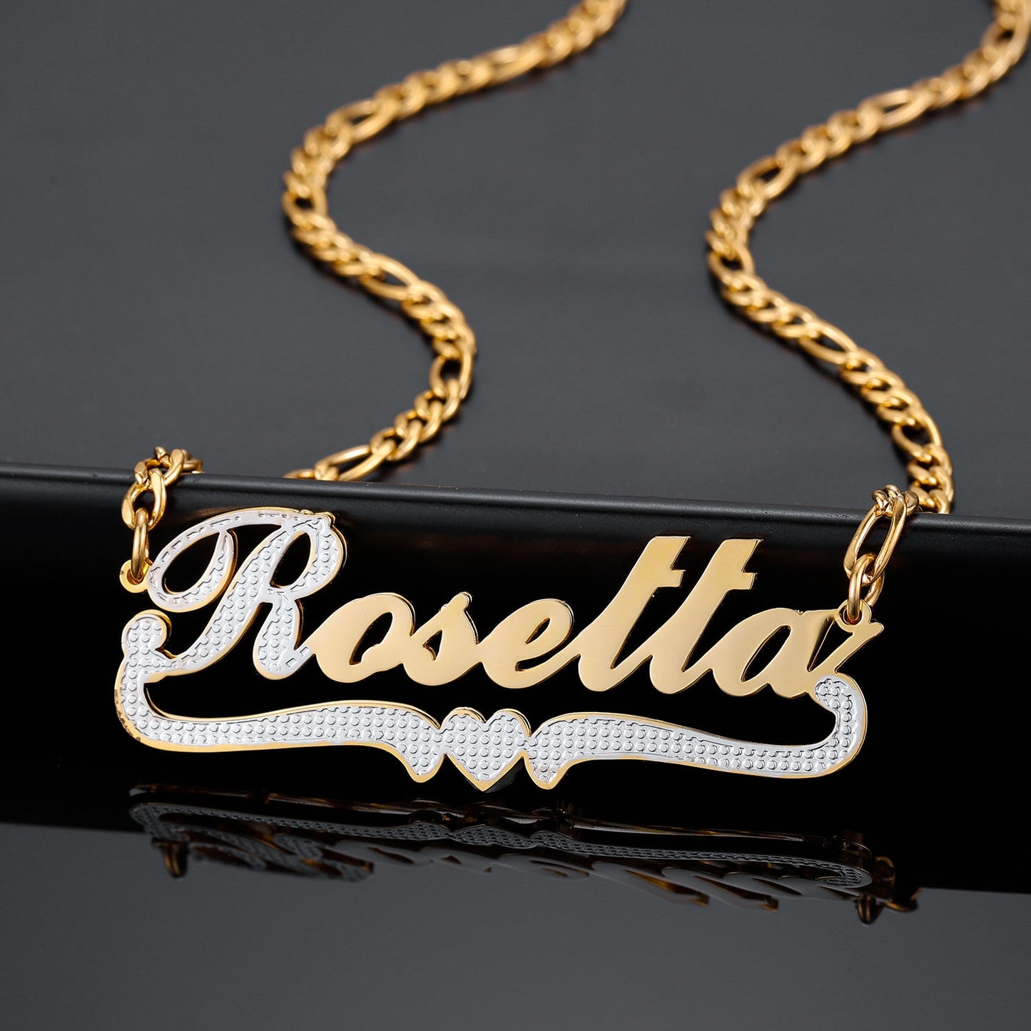 Doppelgoldname Halskette