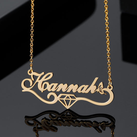 Butterfly diamond Name Necklace