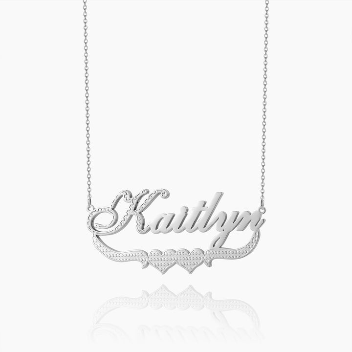 Double Plated Double Heart Name Necklace