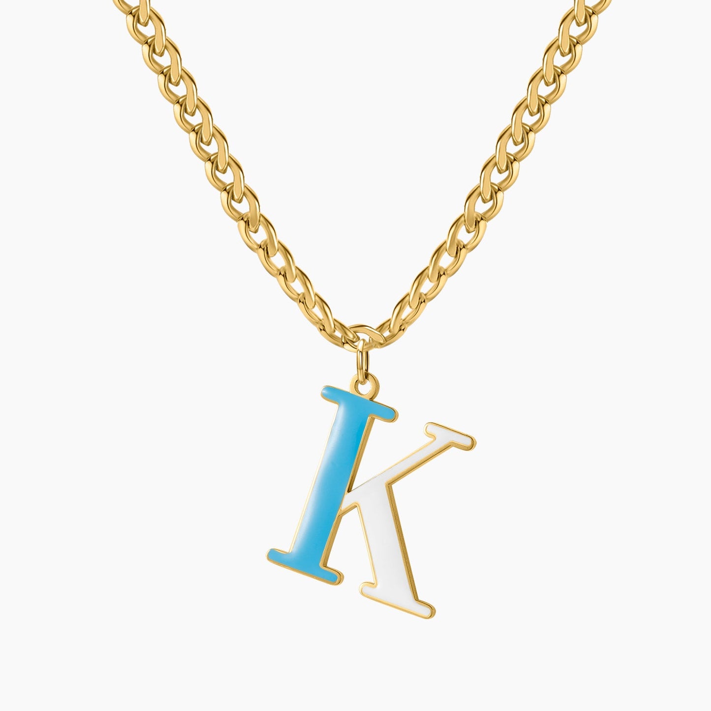 Collar de dos tonos azules y blancos