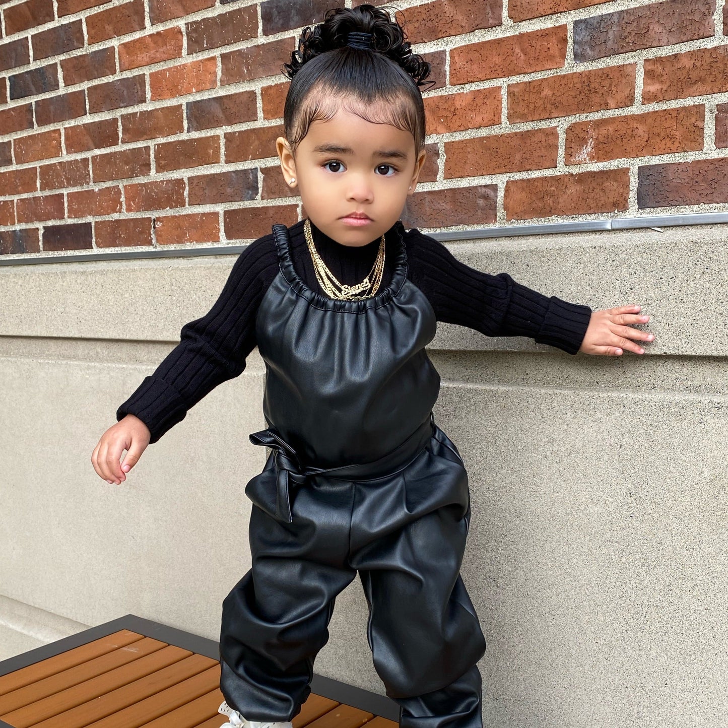 Collar de nombre de corte de diamante para niños