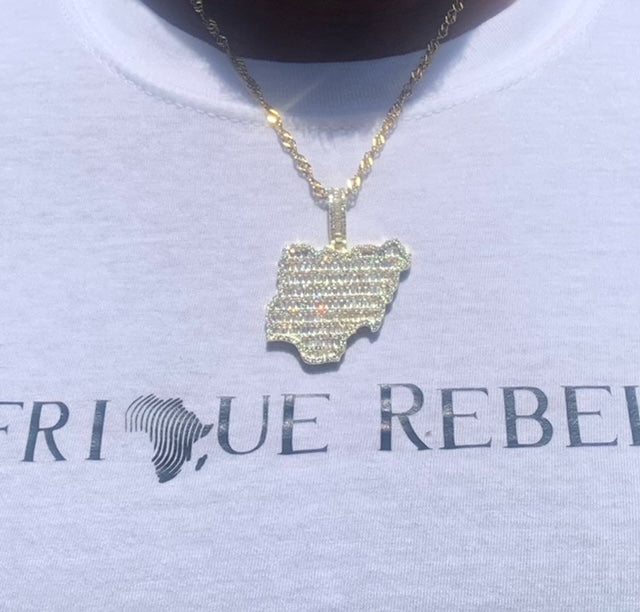 Exklusive Iced Baguette Stone Nigeria Anhänger