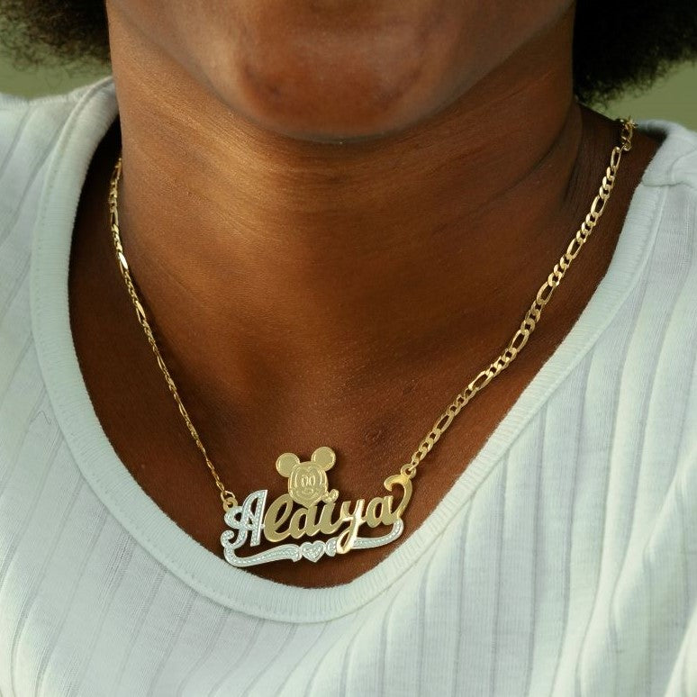 Collar de nombre de dibujos animados para niños del ratón