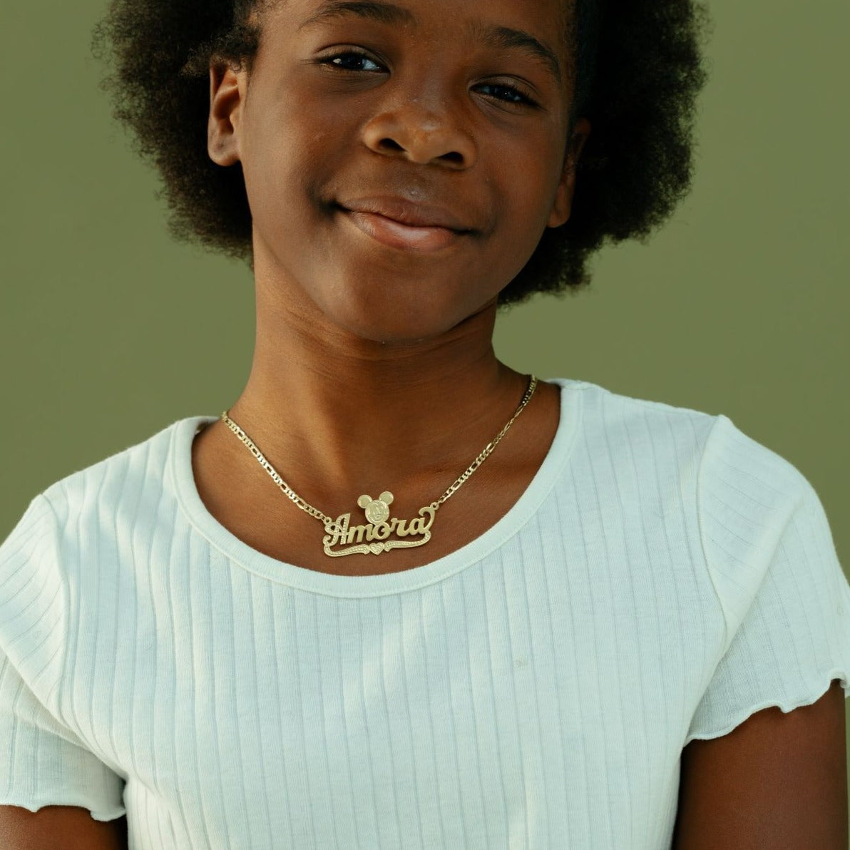 Collar de nombre de dibujos animados para niños